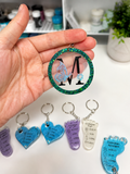 Letter With Butterfly Key Chain Round