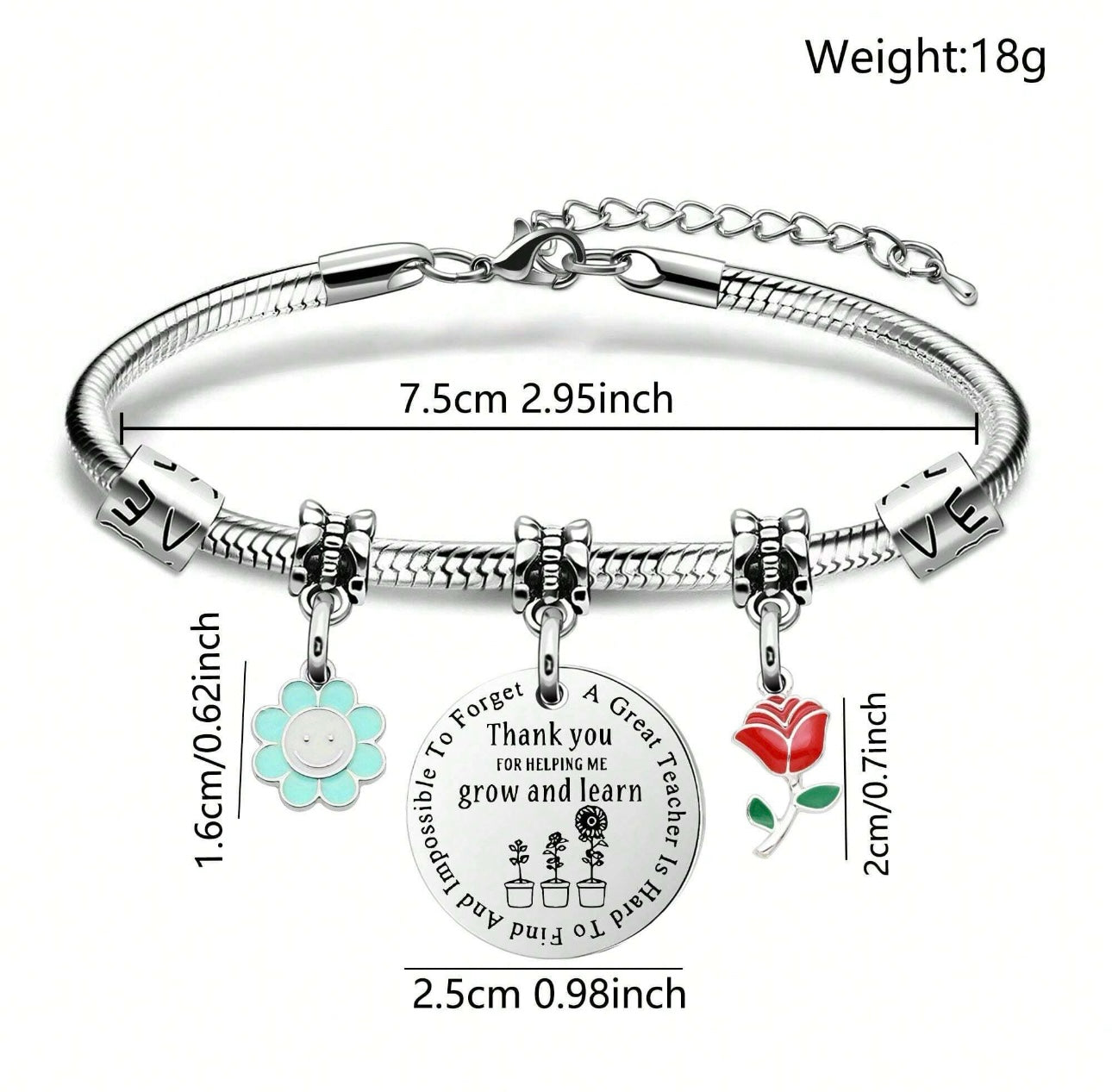 Teacher Bracelets Silver