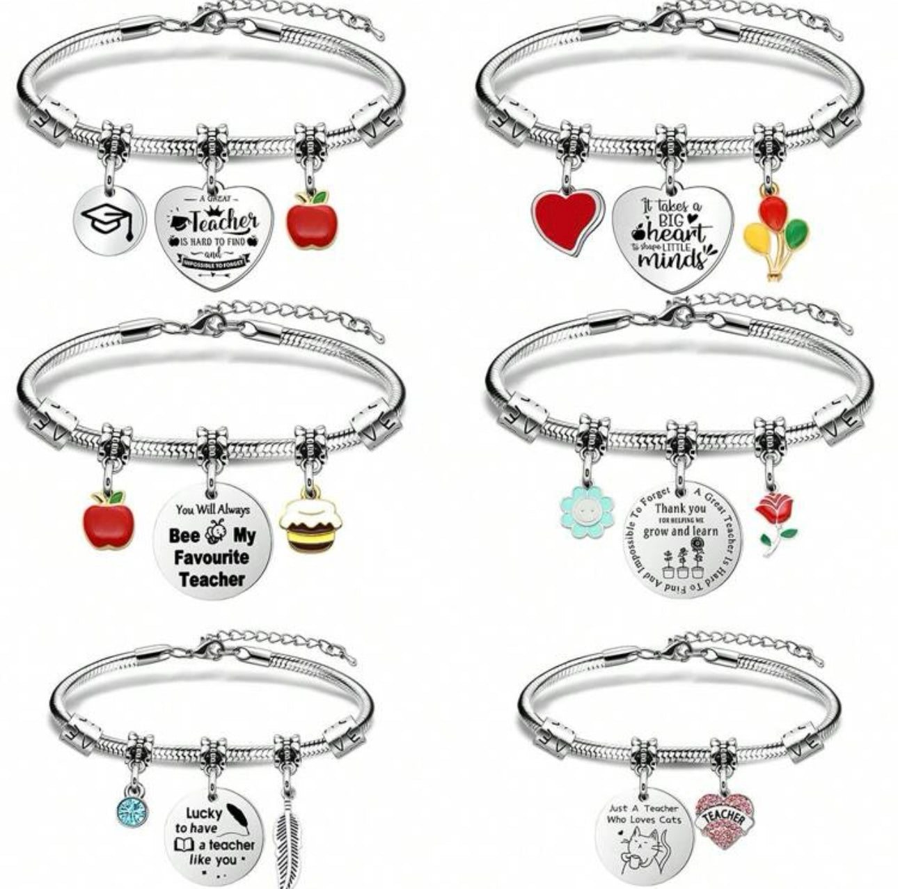 Teacher Bracelets Silver