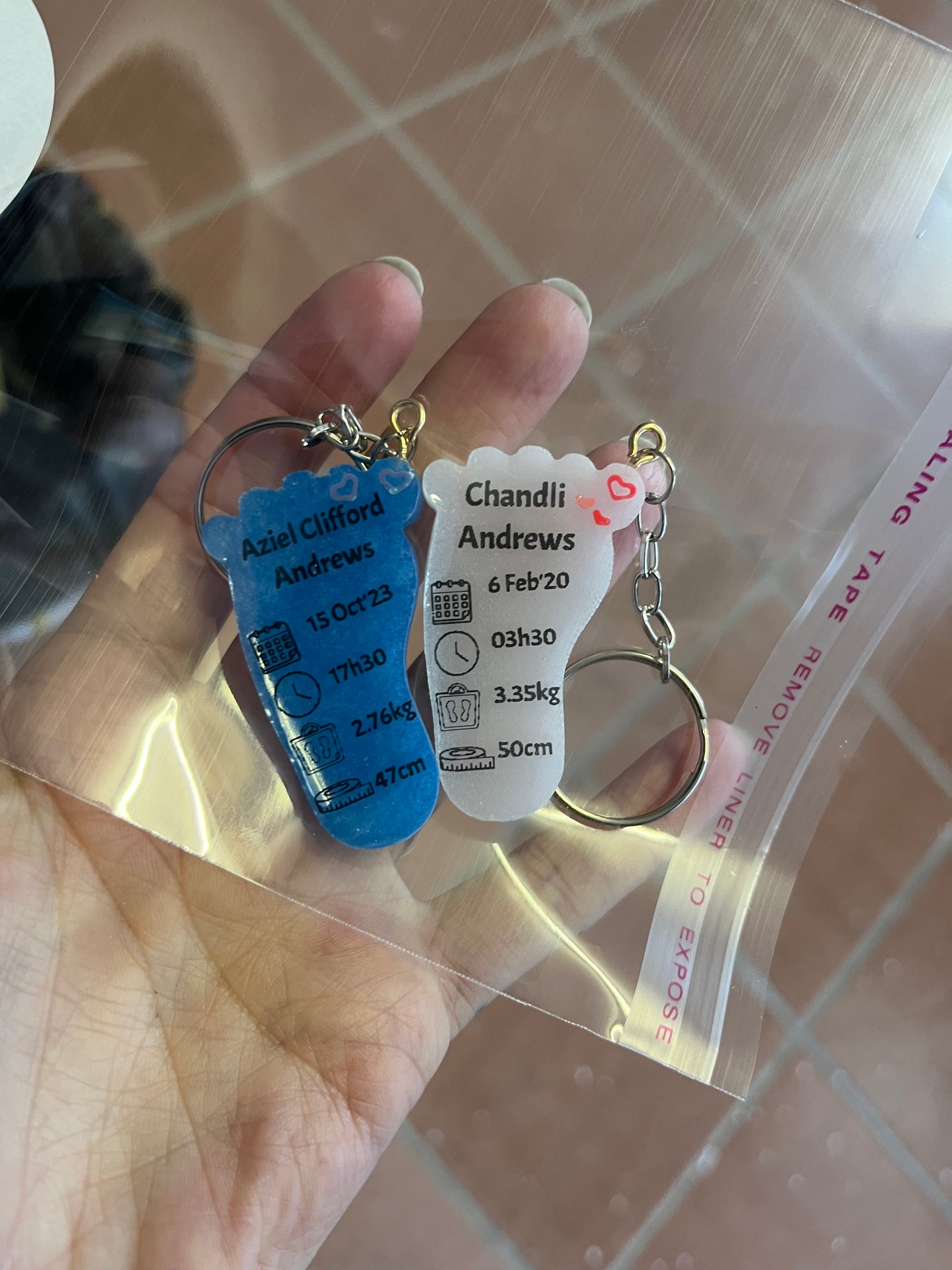 Small Birth Detail Key Chain