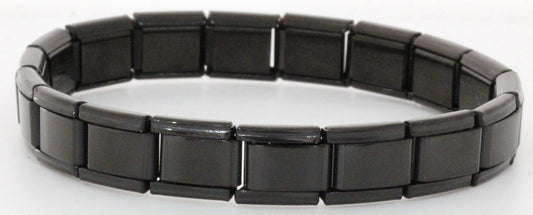 9mm 18 Link Black Plated Italian Charm Bracelet