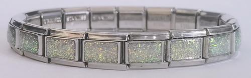 9mm 18 Link Glitter Italian Charm Bracelet