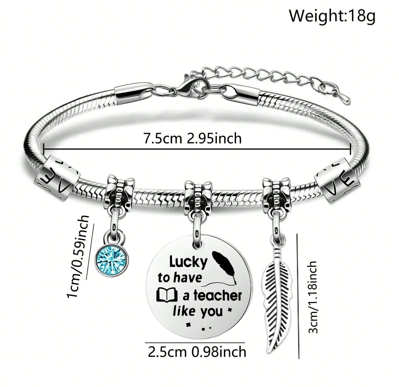 Teacher Bracelets Silver