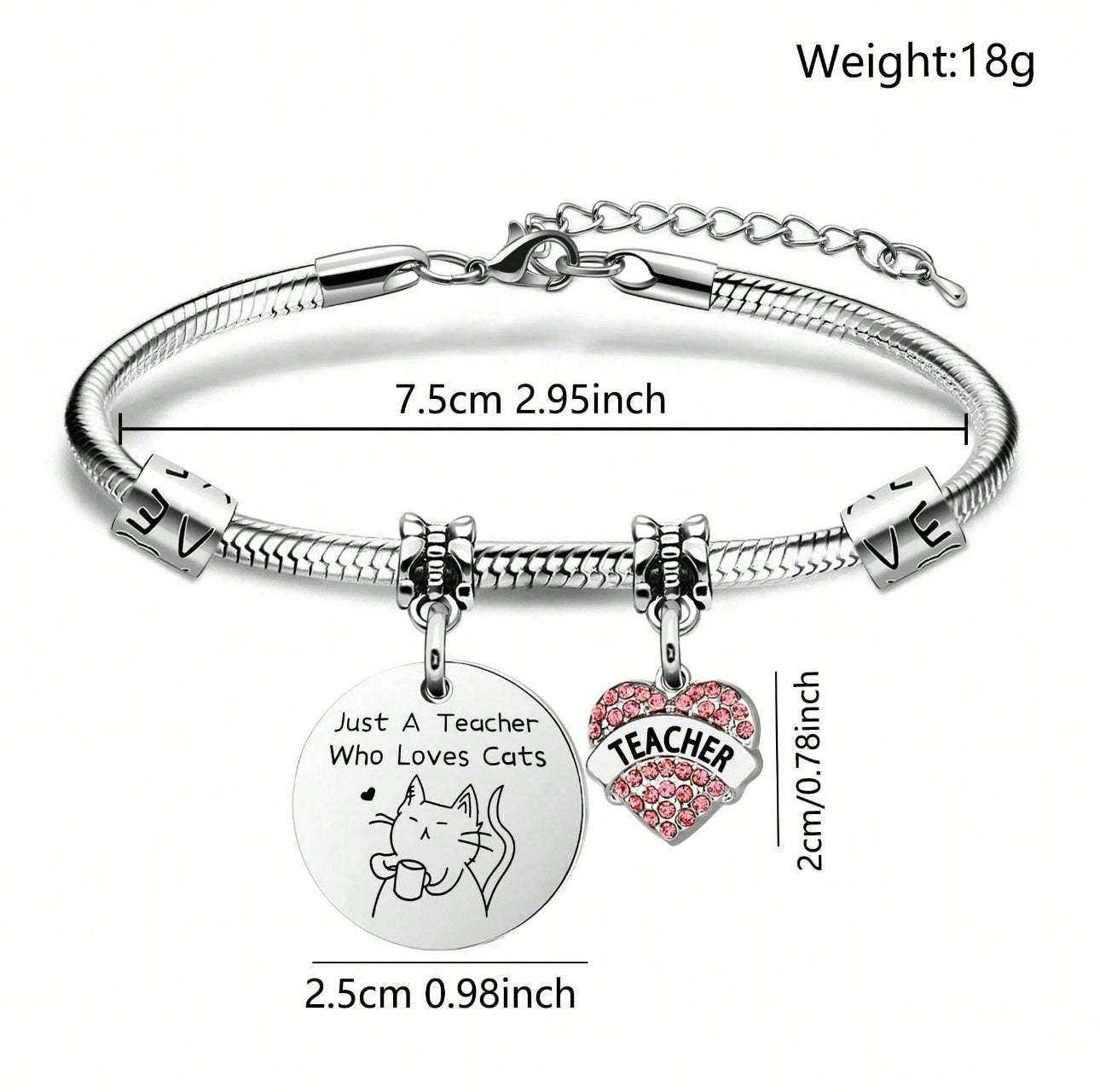 Teacher Bracelets Silver