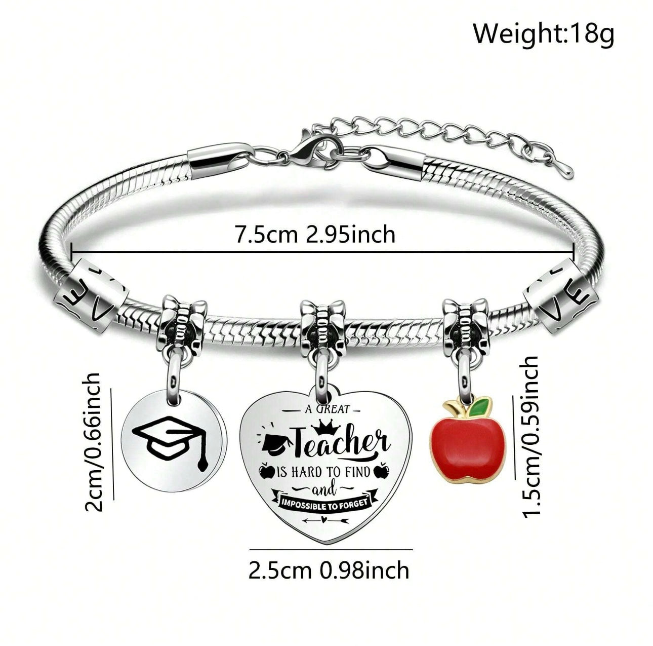 Teacher Bracelets Silver