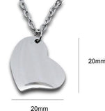 Engraved Side Heart Pendant with Birthstone Charm & Chain