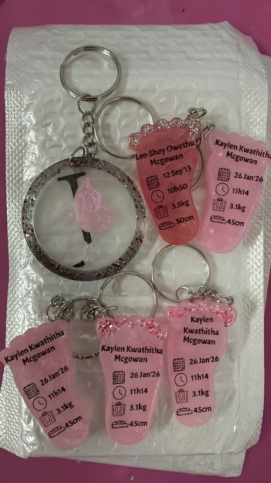 Letter With Butterfly Key Chain Round