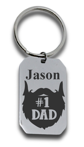 #1 Dad Personalized Engraved Keyring