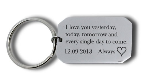 Custom Engraved Dog Tag Keyring - Always