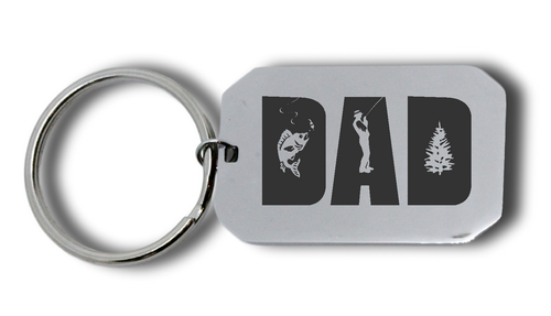 DAD Fishing Engraved Keyring