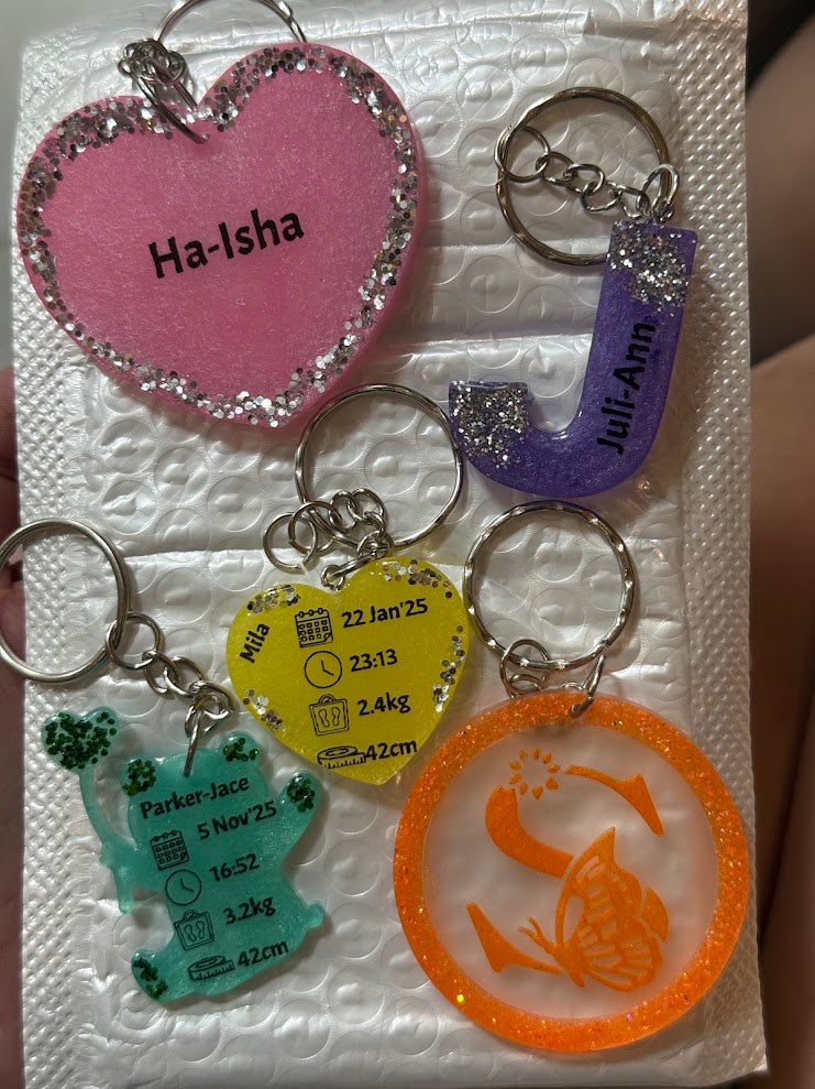 Letter With Butterfly Key Chain Round