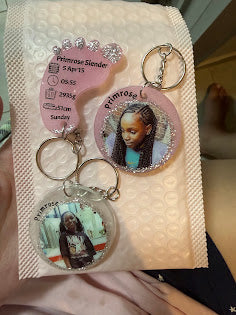Round Photo Key Chain
