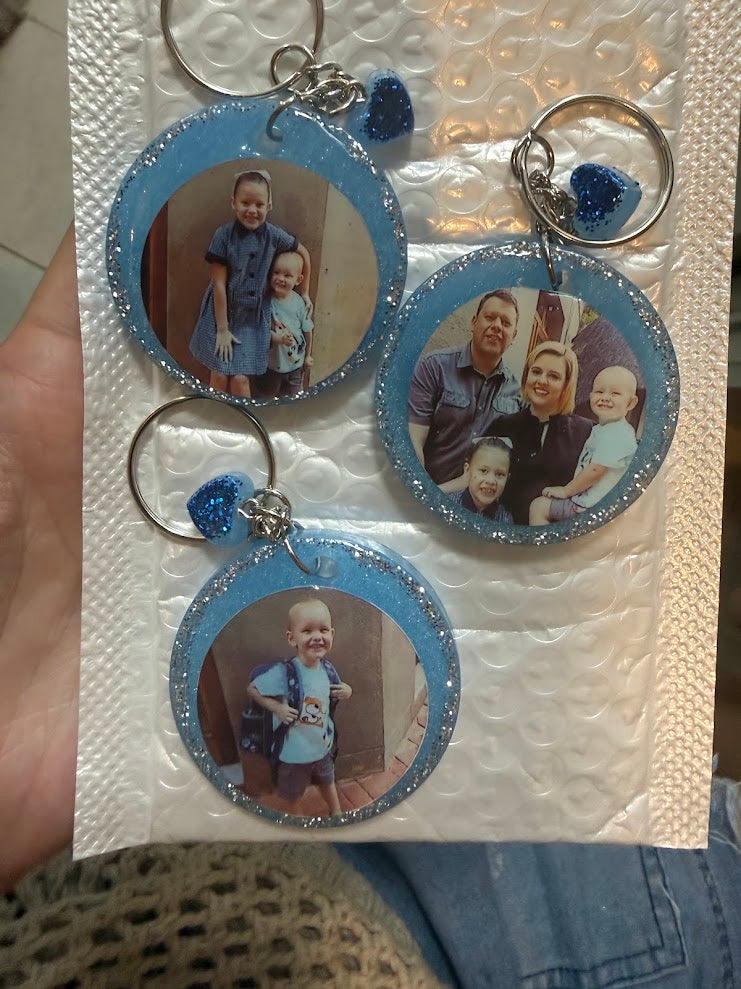 Round Photo Key Chain