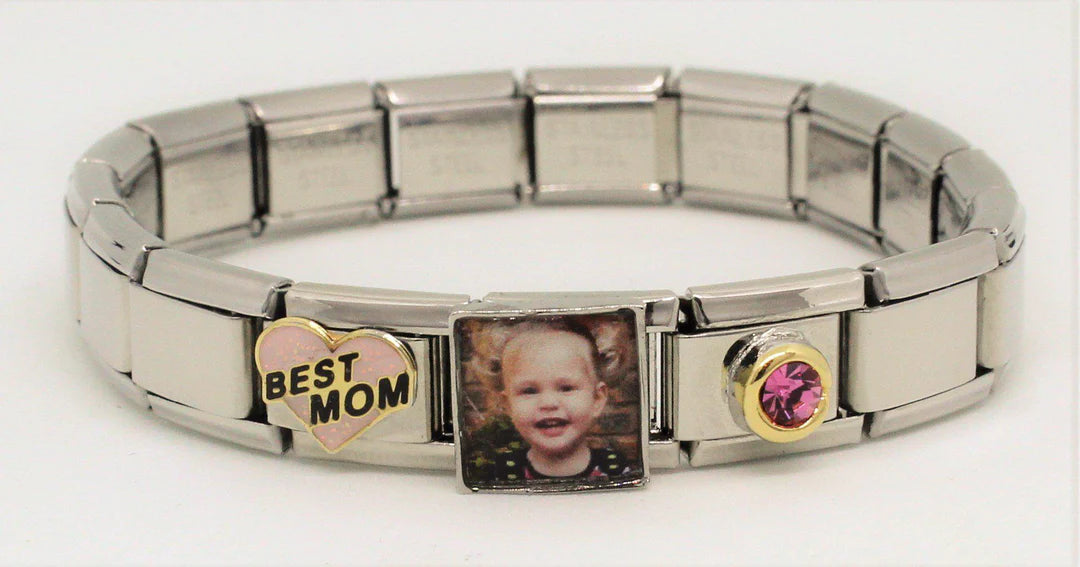 9mm Italian Charm Bracelets & Photo Charm + 2 Charms