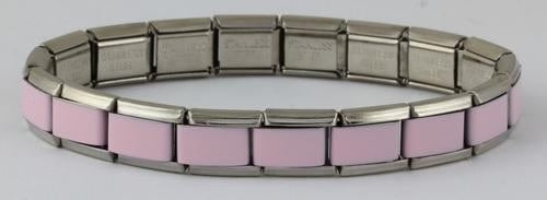 9mm 18 Link Light Pink Italian Charm Bracelet