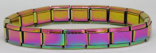 9mm 18 Link Rainbow Plated Italian Charm Bracelet