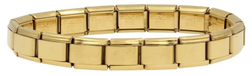 9mm 18 Link Gold Plated Italian Charm Bracelet