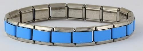 9mm 18 Link Light Blue Italian Charm Bracelet