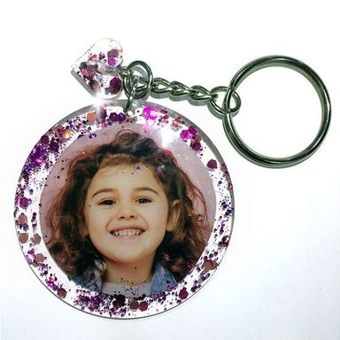 Round Photo Key Chain