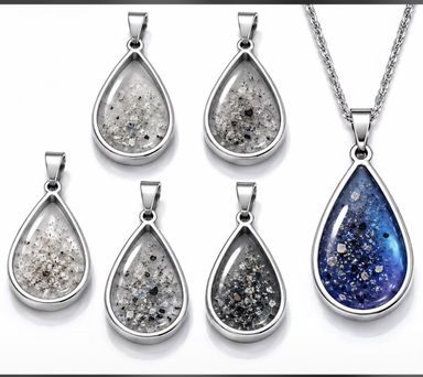 Teardrop Bezel Necklace with Ashes/Hair