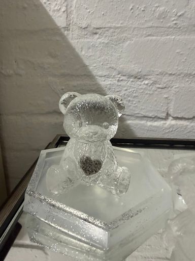 Teddy Bear with ashes/hair heart