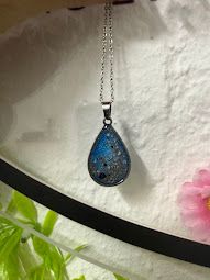 Teardrop Bezel Necklace with Ashes/Hair