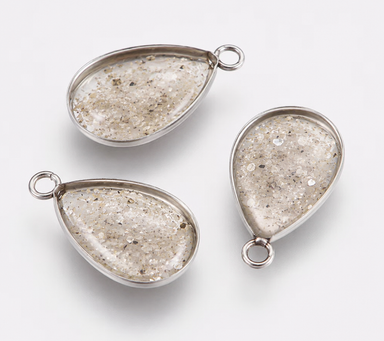 Teardrop Bezel Necklace with Ashes/Hair