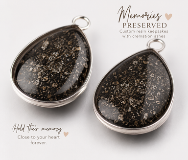 Teardrop Bezel Necklace with Ashes/Hair