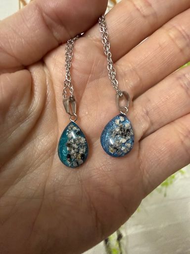 Teardrop Bezel Necklace with Ashes/Hair